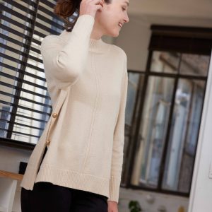 Pull Fantaisie Beige Doré Christine Laure</br><h3>Beige</h3>