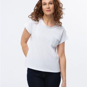 Tshirt Basic Coton Blanc Marine Christine Laure</br><h3>Blanc</h3>