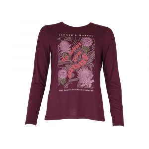 Tshirt Coton Flower Julie Guerlande</br><h3>Grenat </h3>