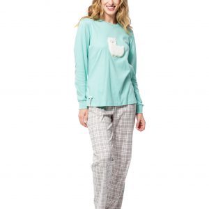 Pyjama Lama Coton 252107  Senoretta</br><h3> Vert d'Eau</h3>
