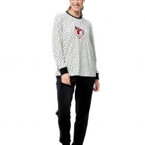 Pyjama Velours 252145  Senoretta</br><h3> Noir et Blanc</h3>