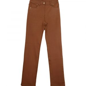 Pantalon Coton Droit 5 Poches Eva Julie Guerlande</br><h3> Noisette ou Vert Bouteille </h3>