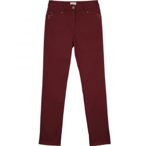 Pantalon Slim Eliot 5 poches  Pont Julie Guerlande</br><h3> Grenat</h3>