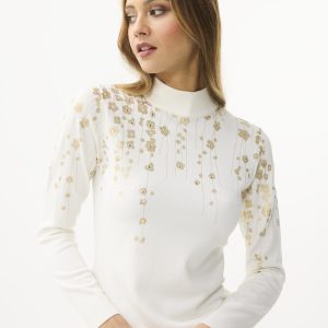 Pull Flower Col cheminé AW152 Leo et Ugo</br> <h3>White Gold</h3>