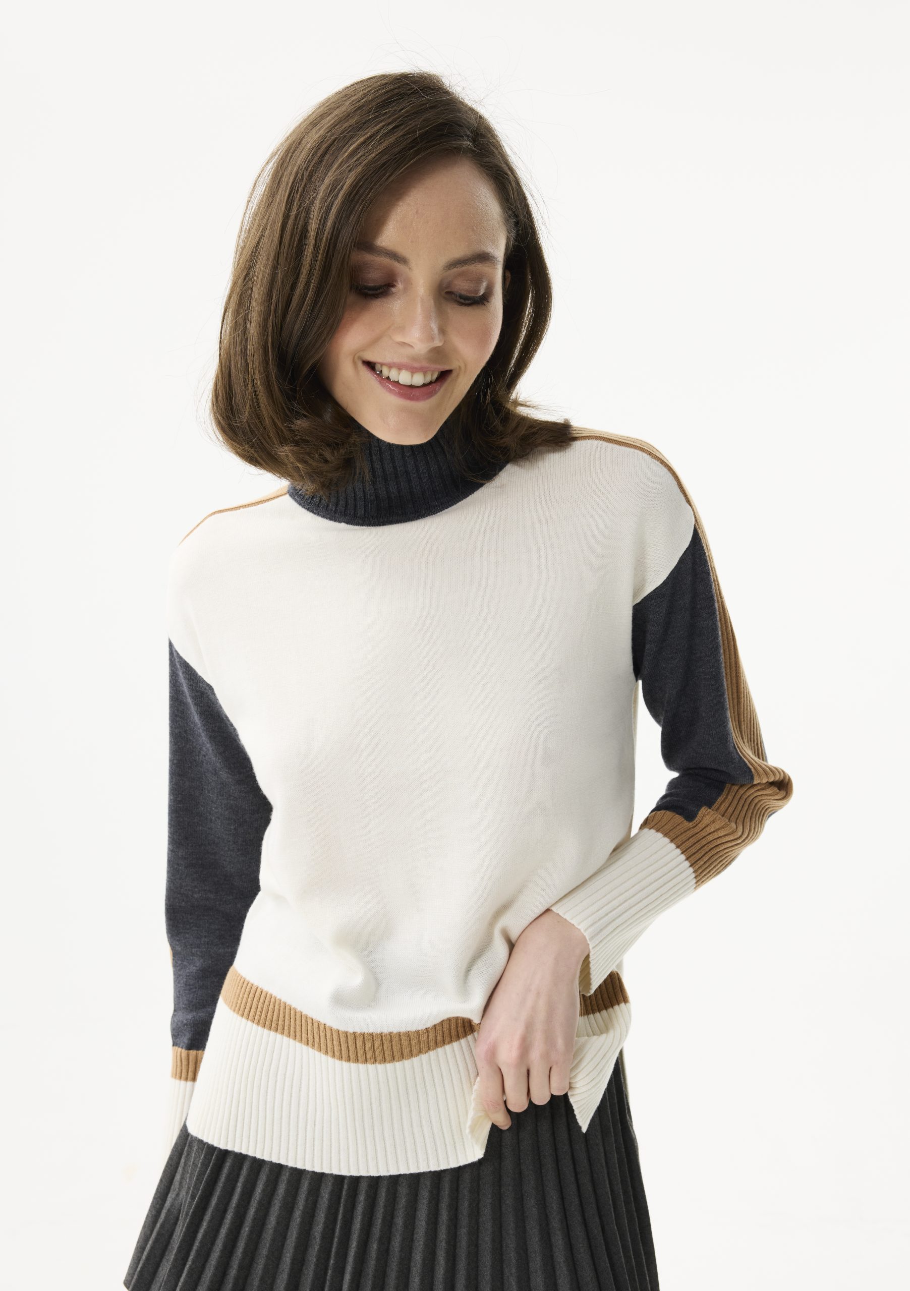 Pull Maille tricolore AW199 Leo et Ugo</br> <h3>Ecru Beige</h3> – Image 2