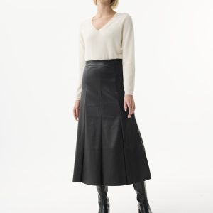 Jupe Longue Simili Cuir Leo et Ugo</br> <h3>Noire</h3>