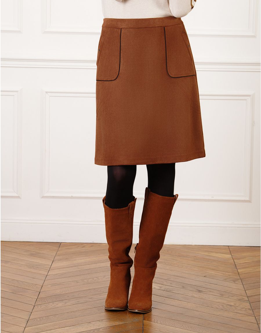 Jupe Suedine Camel Christine Laure</br><h3>Camel</h3>