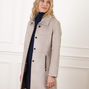 Manteau Effet Peau RetournéeLong Christine Laure</br><h3>Gris Clair</h3>