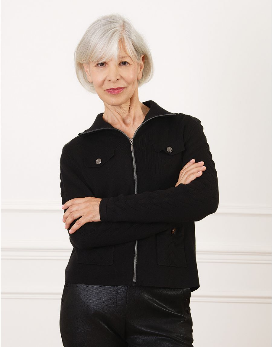 Gilet Noir Zippé Christine Laure</br><h3>Noir ></h3>