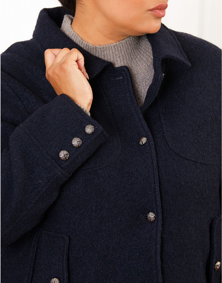 Veste Caban Court Christine Laure</br><h3>Marine ></h3> – Image 2