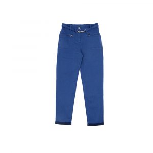 Pantalon Coton Anemone  Coupe Slouchy Poches Plaquées Julie Guerlande</br><h3>Bleu </h3>