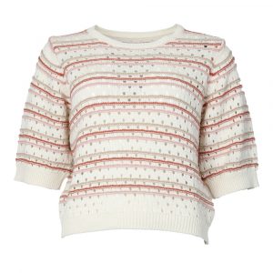 Pull Louis Ajouré Manches Coudes Julie Guerlande</br><h3>Beige</h3>