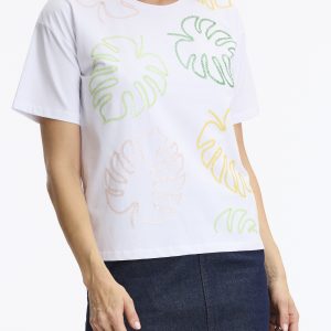 Tshirt Feuillage TEJ963 Leo et Ugo</br> <h3>blanc</h3>