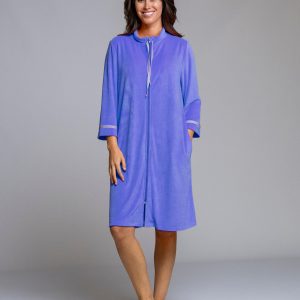 Robe de Chambre Manches 3/4 Zippée Senoretta</br><h3>Azul ou Coral</h3>