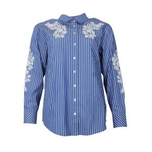 Chemisier Coton Brodé Clothilde Julie Guerlande</br><h3>Ciel</h3>