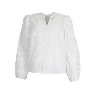 Chemisier Coton Brodée Fleurs Ressa Julie Guerlande</br><h3>Blanc</h3>