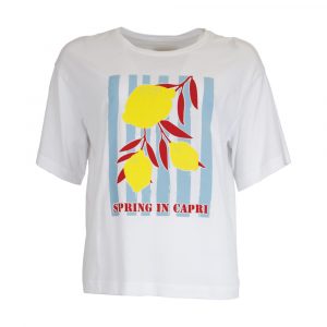 Tshirt Coton Citrons Julie Guerlande</br><h3>Blanc</h3>