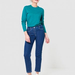 Jean Coton  Droit 7/8e Christine Laure</br><h3>Bleu</h3>