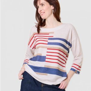 Pull léger Imprimé Beige Christine Laure</br><h3>Beige</h3>