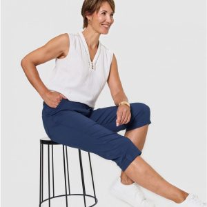 Pantacourt Coton Leger Christine Laure</br><h3>Marine ou Emeraude</h3>